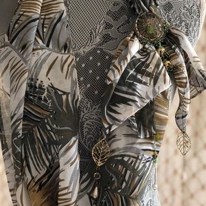 Handmade cotton scarf made by up-cycled Jwellery